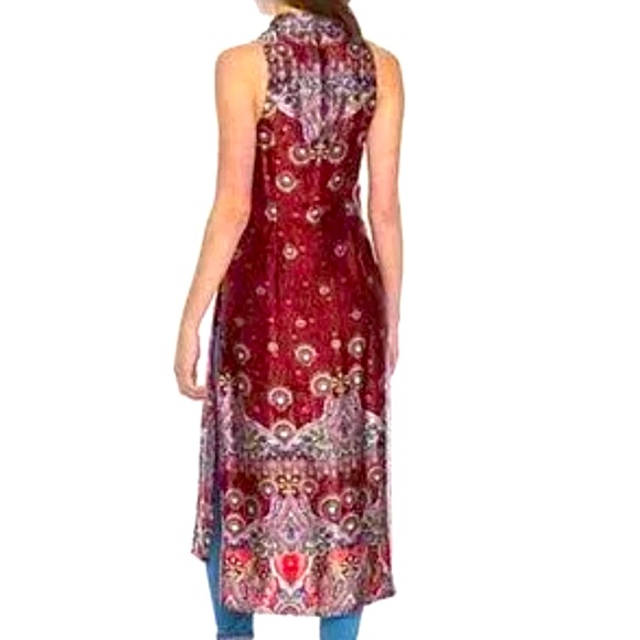 Free People Long bohemian printed vest, size small Beautiful design! - Picture 8 of 15